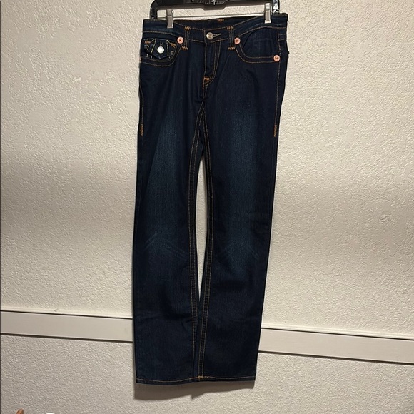 True Religion Blue Straight Leg Jeans Classic Denim - Picture 1 of 5